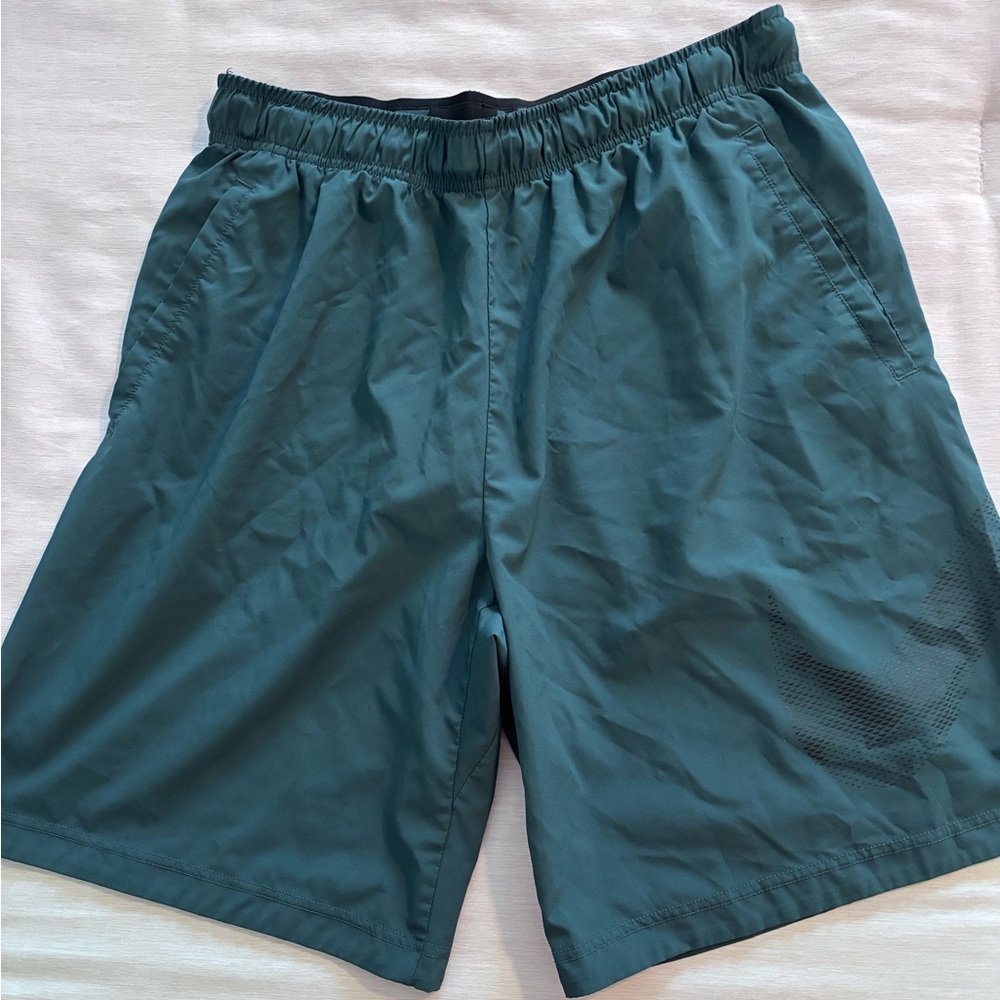 Nike Men's Teal Athletic Shorts with Elastic Waistband
